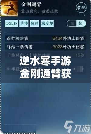 逆水寒手游金刚通臂获取方法全解析