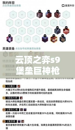 云顶之弈s9堡垒巨神枪阵容搭配全攻略